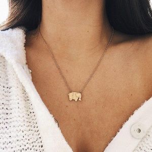 2/$20 Dainty Origami Elephant Necklace